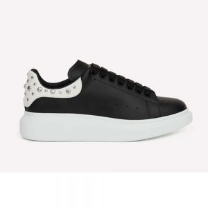 Alexander Mcqueen Men Oversized Sneaker Black Calf Leather Lace-Up Sneaker