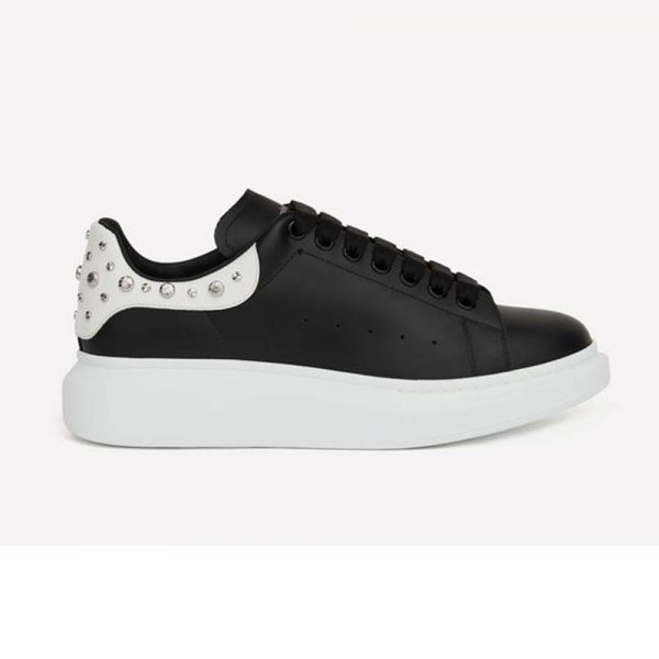 Alexander Mcqueen Men Oversized Sneaker Black Calf Leather Lace-Up Sneaker