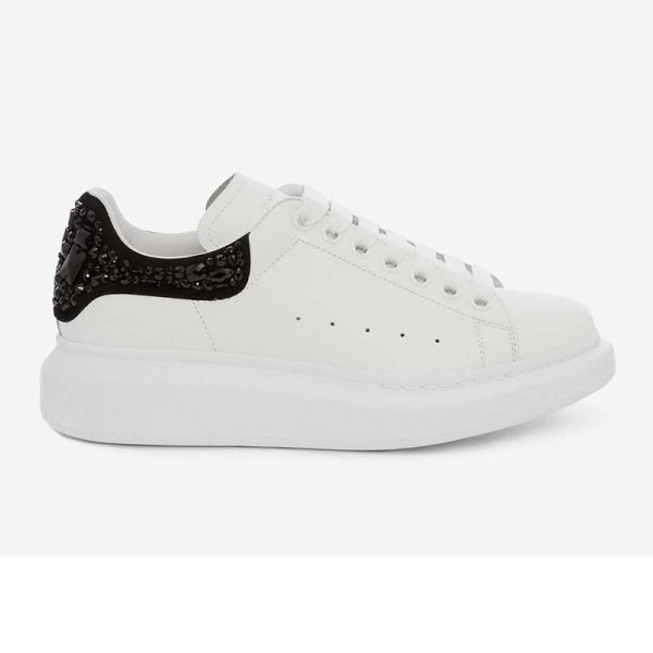 Alexander Mcqueen Women Oversized Sneaker with Cluster Embroidery Shoes White
