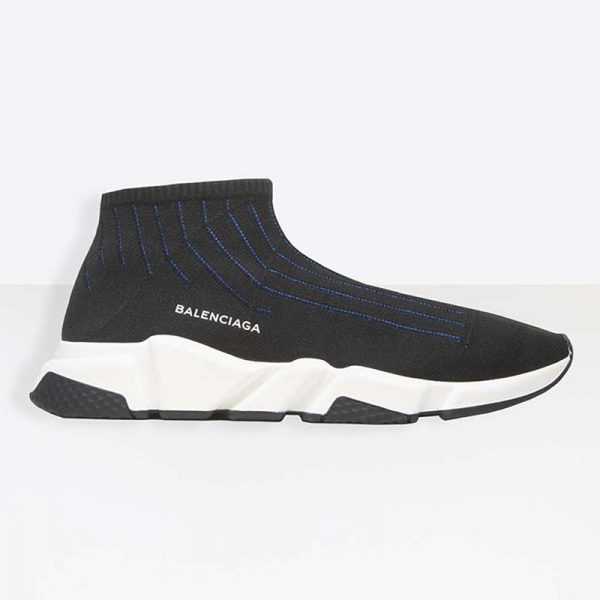 Balenciaga Men Speed Trainer Ribs Shoes Black