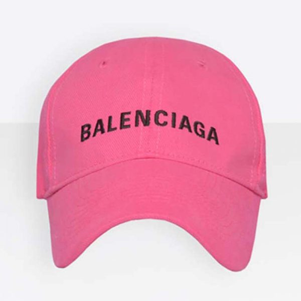 Balenciaga Unisex Classic Baseball Cap with Balenciaga Embroidered Logo-Pink