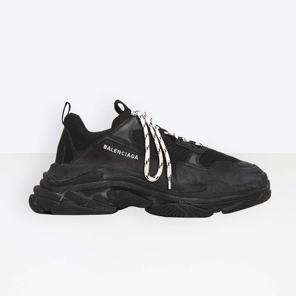 Women's "Triple-S"-style Oversized Multimaterial Mesh & Bling Sneakers/Trainers