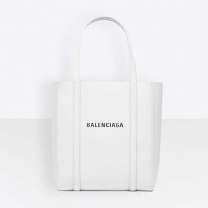 Balenciaga Women Everyday Tote XXS Calfskin Tote Thin Handles-White