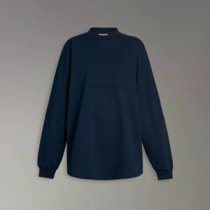 Burberry Men Logo Print Cotton Oversized Top-Navy