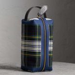 Burberry Women Tartan Cotton Pouch-Blue