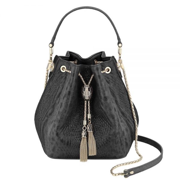 Bvlgari Women Serpenti Forever Bucket-Black