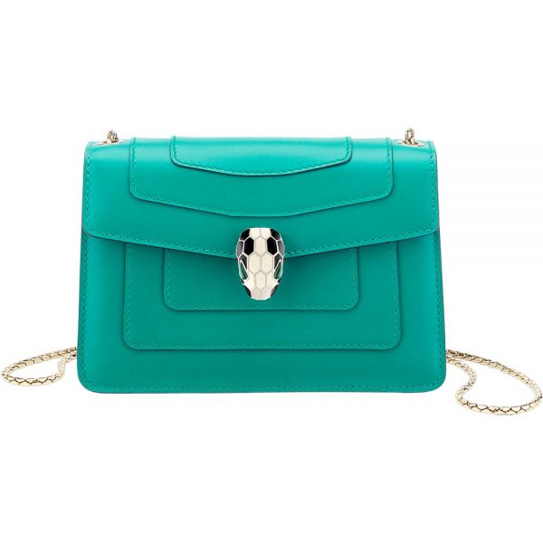 Bvlgari Women Serpenti Forever Mini Bag in Calf Leather-Green