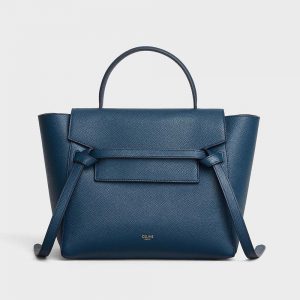 Celine Women Micro Belt Bag in Grained Calfskin-Navy
