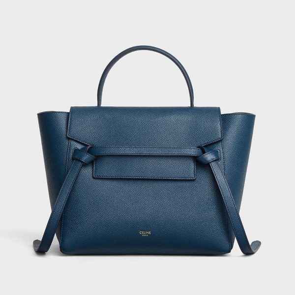 Celine Women Micro Belt Bag in Grained Calfskin-Navy