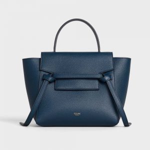 Celine Women Nano Belt Bag in Grained Calfskin Bag-Navy