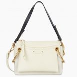 Chloe Women Small Roy Bag in Smooth Suede Calfskin-White