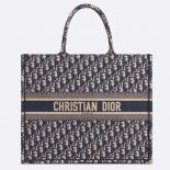 Dior Women Book Tote Dior Oblique Bag in Embroidered Canvas-Navy