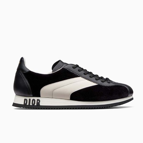 Dior Women Diorun Trainer in Velvet and Calfskin Leather-Black