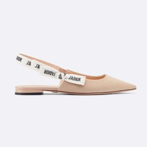 Dior Women Miss J'adior Ballerina in Nude Technical Canvas 1cm Heel
