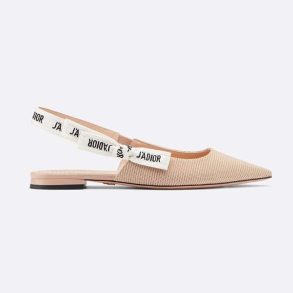Dior Women Miss J'adior Ballerina in Nude Technical Canvas 1cm Heel