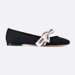 Dior Women Miss J'adior Ballet Flat in Technical Canvas-Black