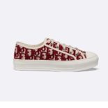 Dior Women Shoes Walk'n'Dior Sneaker in Oblique Embroidered Canvas-Red