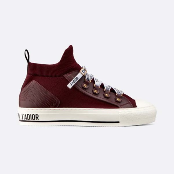 Dior Women Walk'N'Dior Techincal Knit Mid-Top Sneaker-Red