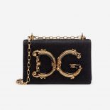 Dolce Gabbana D&G Women DG Girls Cross-Body Bag Soft Lurex-Black