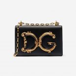 Dolce Gabbana D&G Women DG Girls Shoulder Bag Nappa Leather-Black