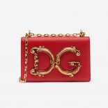 Dolce Gabbana D&G Women DG Girls Shoulder Bag Nappa Leather-Red