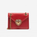 Dolce Gabbana D&G Women Medium Devotion Bag Smooth Calfskin Leather-Red