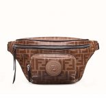 Fendi Unisex Belt Bag Brown Fabric Belt Bag