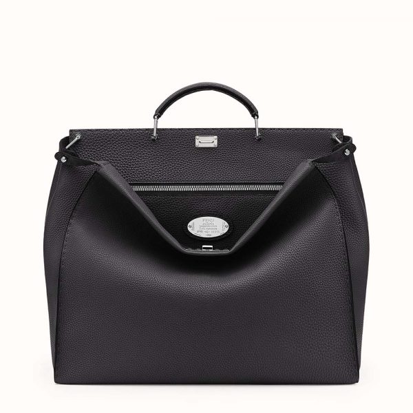 Fendi Unisex Peekaboo Selleria Handle Bag in Leather-Black