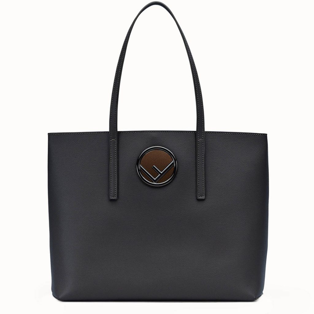 Fendi Women Leather Logo Shopper Bag-Black