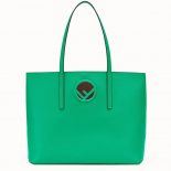 Fendi Women Leather Logo Shopper Bag-Green