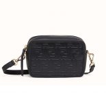 Fendi Women Mini Camera Case Leather Bag-Black