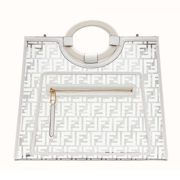 Fendi Women Runaway Shopper PU Bag-White