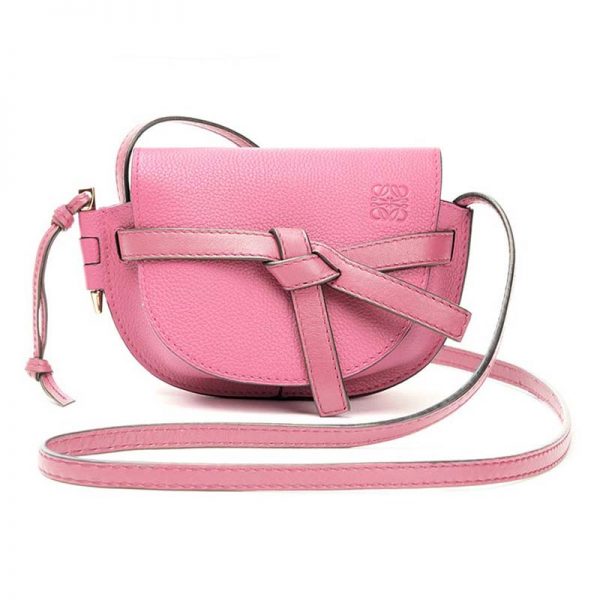 Loewe Women Gate Mini Bag Petroleum Soft Grained Calf-Rose