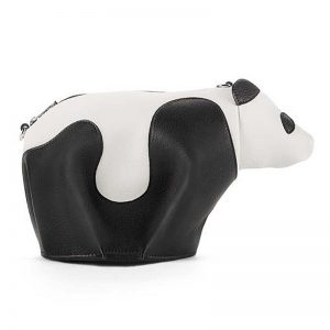 Loewe Women Panda Mini Bag Black White in Calfskin