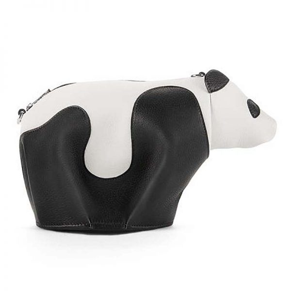 Loewe Women Panda Mini Bag Black White in Calfskin