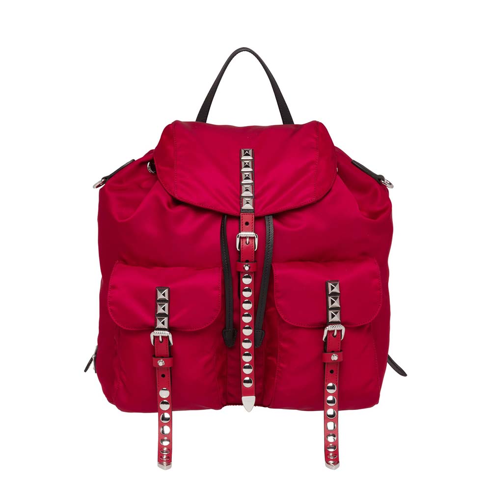 prada red nylon backpack