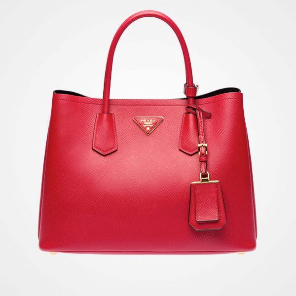 Prada Women Double Saffiano Leather Bag-Red
