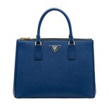 Prada Women Prada Galleria Bag in Saffiano Leather-Blue