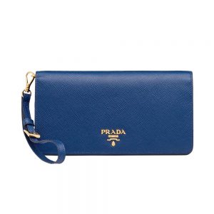 Prada Women Saffiano Leather Mini Bag-Navy