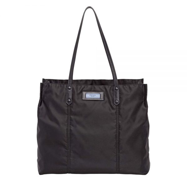 Prada Women Small Etiquette Nylon Bag-Black