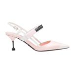 Prada Women Two-Tone Leather Slingbacks Shoes Pink