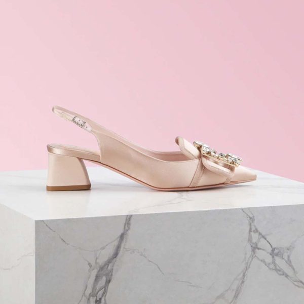 Roger Vivier Women Broche Vivier Sling Back Pumps-Sandy