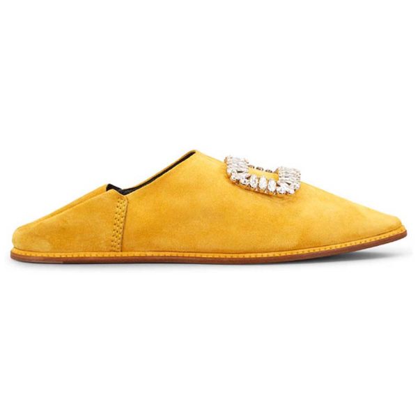Roger Vivier Women Shoes Bab' Viv' Strass Buckle-Yellow