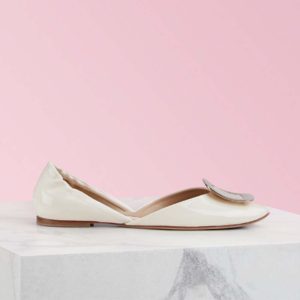 Roger Vivier Women Shoes Chips Ballerinas Patent Leather-White