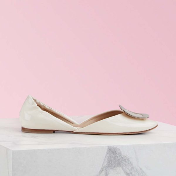 Roger Vivier Women Shoes Chips Ballerinas Patent Leather-White