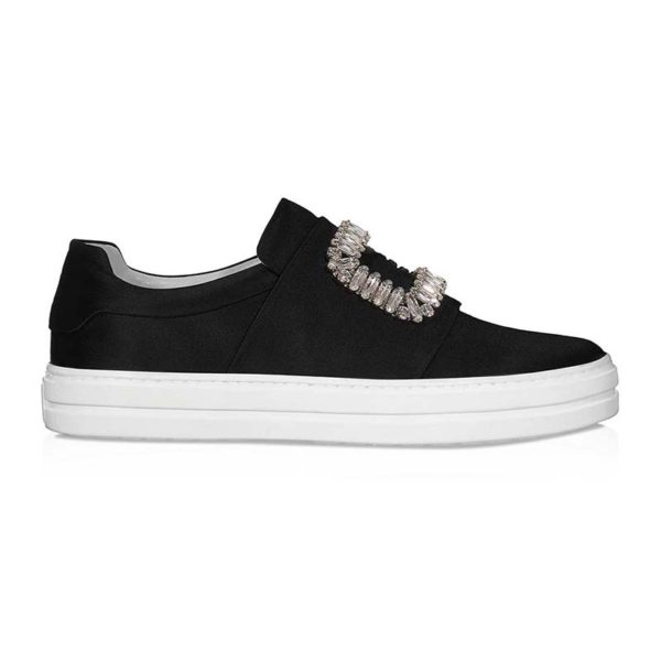 Roger Vivier Women Shoes Sneaky Viv' Strass Buckle Silk Satin