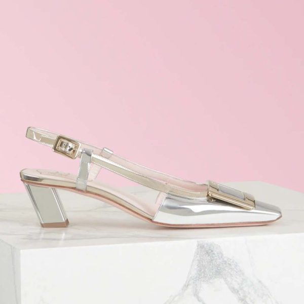 Roger Vivier Women Sling Back Vivier Pumps-Silver
