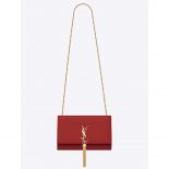 Saint Laurent YSL Medium Kate Tassel Chain Bag Calfskin Leather-Red