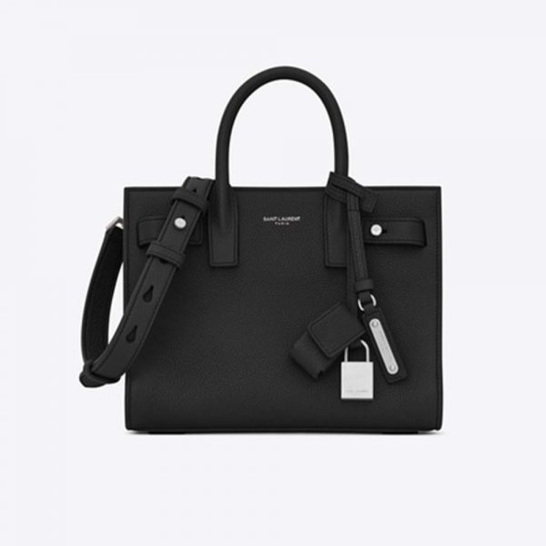 Saint Laurent YSL Women Classic Sac De Jour Nano Grained-Black