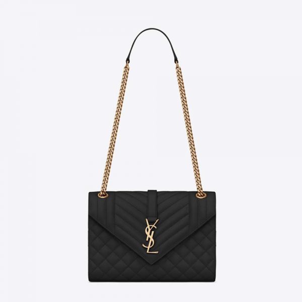 Saint Laurent YSL Women Envelope Medium Bag Grain De Poudre Embossed